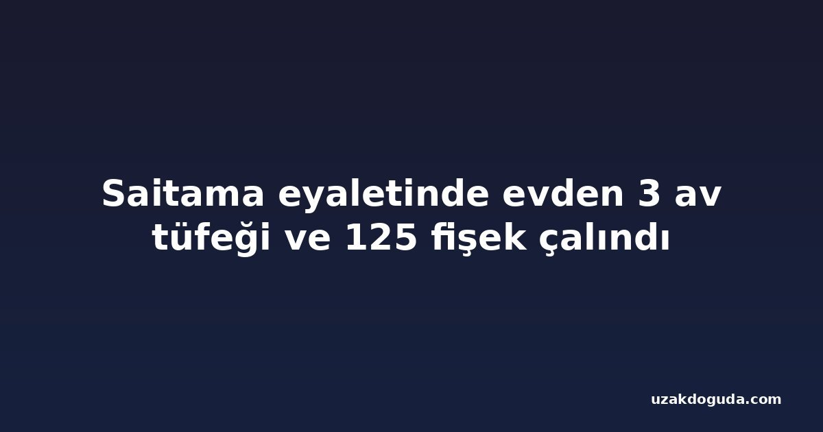 Saitama eyaletinde evden 3 av tüfeği ve 125 fişek çalındı