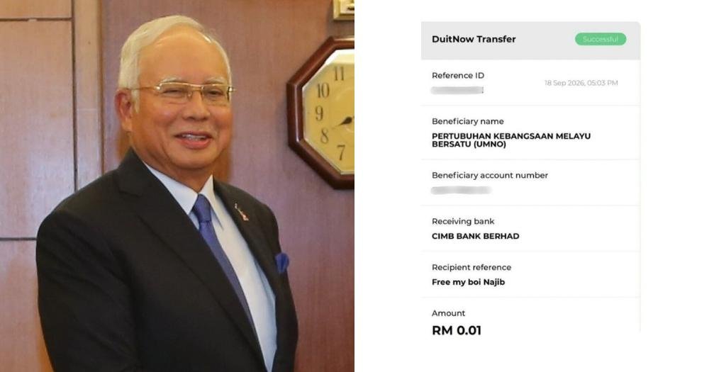 Najib, 15,6 milyon Singapur doları para cezasını ödemek için bağış topluyor, bazı Malezyalılar öfkeyle 1 sen bağışladı