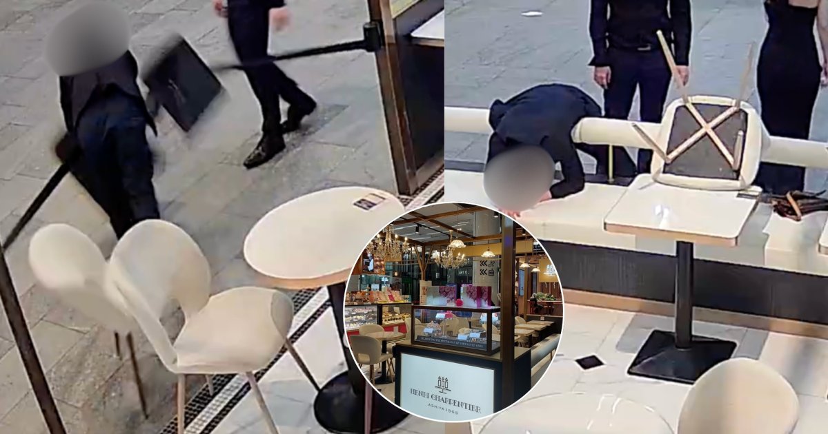 Sarhoş olduğu iddia edilen adam Henri Charpentier Orchard Central'da zarar verirken güvenlik kamerasına yakalandı, mağaza tazminat istiyor