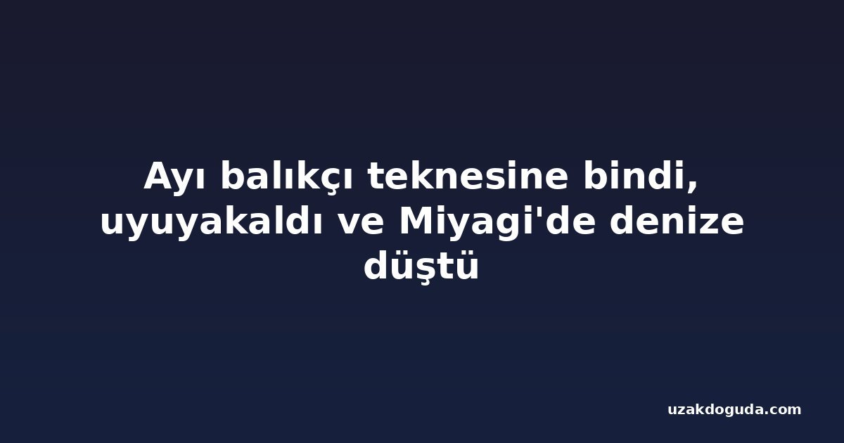 Ayı balıkçı teknesine bindi, uyuyakaldı ve Miyagi'de denize düştü