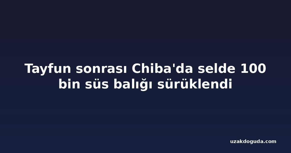 Tayfun sonrası Chiba'da selde 100 bin süs balığı sürüklendi