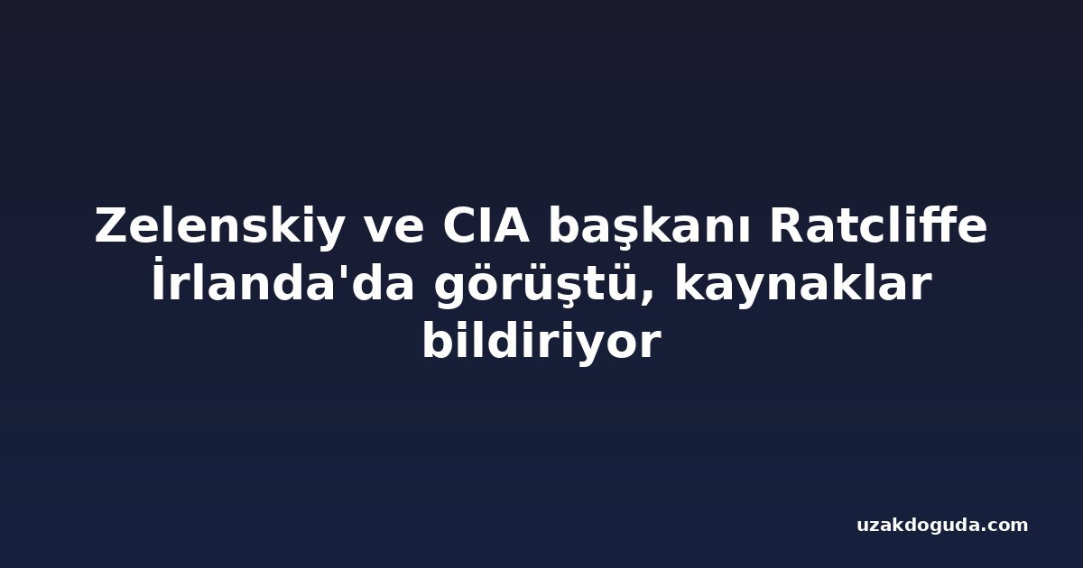 Zelenskiy ve CIA başkanı Ratcliffe İrlanda'da görüştü, kaynaklar bildiriyor