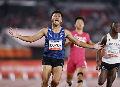 Asya oyunları: Taylandlı Boonson rekorla 100 metre sprinti kazandı