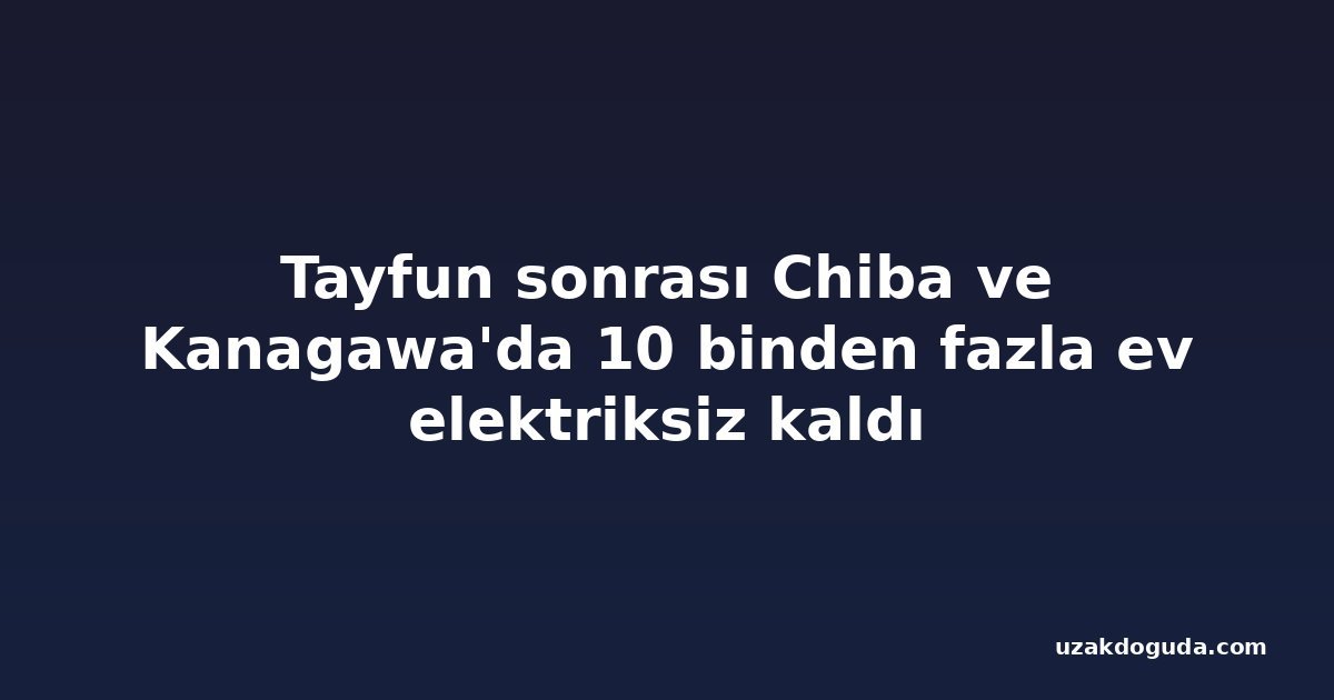 Tayfun sonrası Chiba ve Kanagawa'da 10 binden fazla ev elektriksiz kaldı