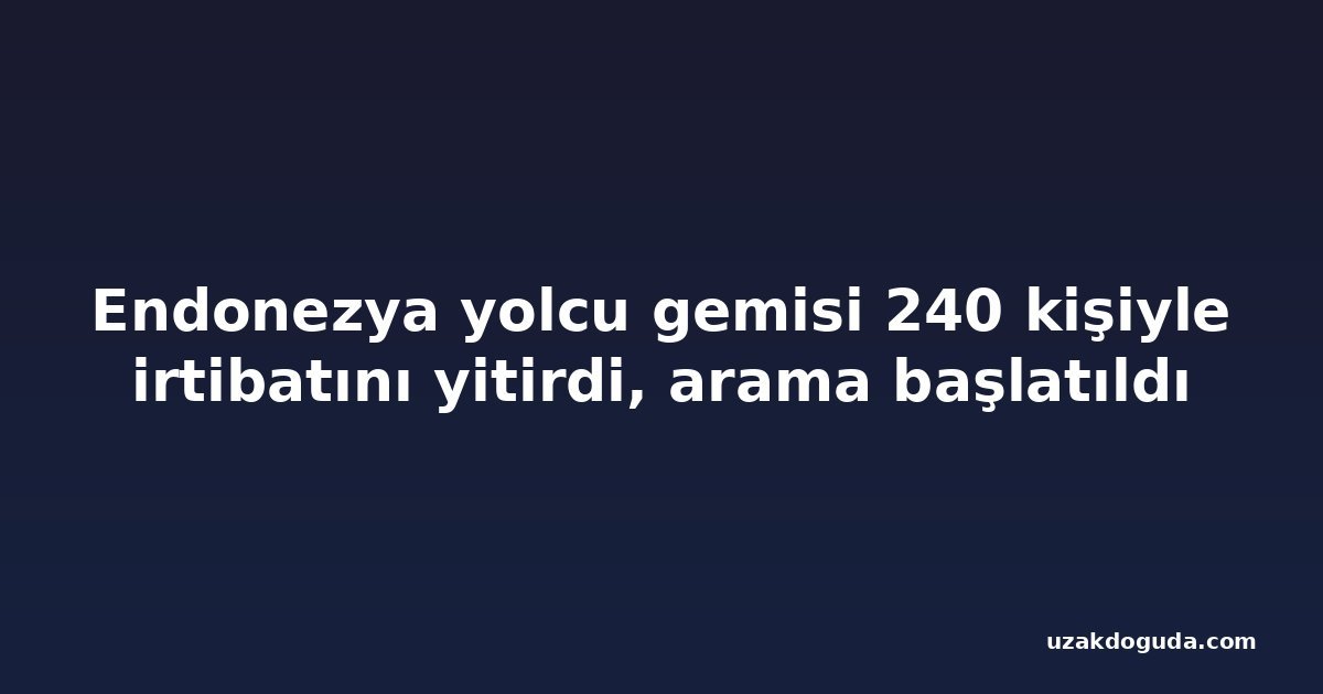 Endonezya yolcu gemisi 240 kişiyle irtibatını yitirdi, arama başlatıldı