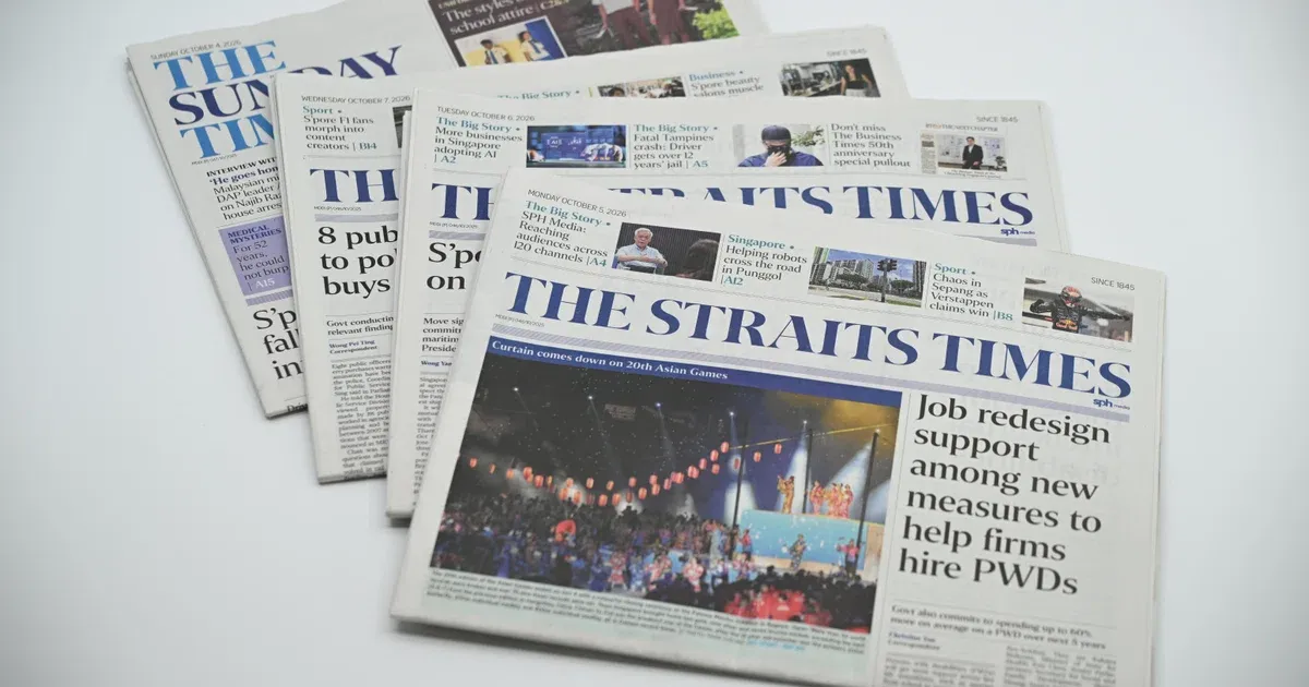 Singapur'un önde gelen gazetesi The Straits Times, ekimde ücretsiz özel haftalık eki çıkaracak