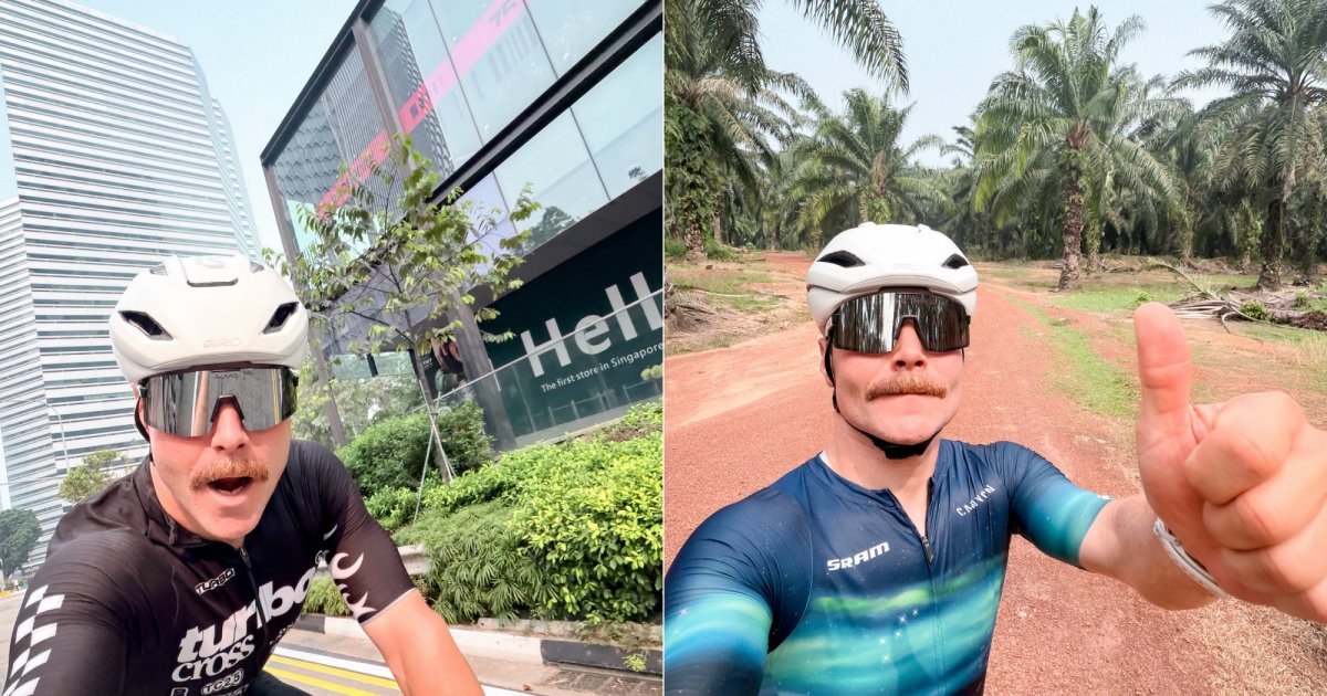 F1 pilotu Valtteri Bottas, Kuala Lumpur'dan Singapur'a 420 kilometre bisiklet sürerek ulaştı