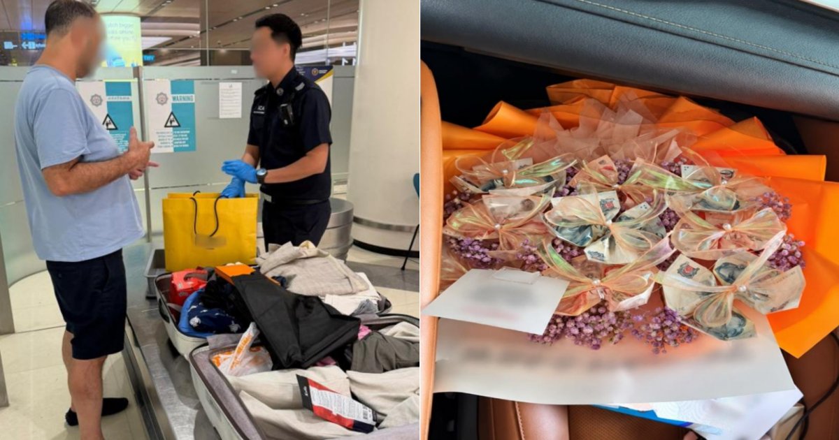 Singapur'da 7 yolcu beyansız 20 bin doların üzerinde nakitle yakalandı, birinde para buketi çıktı