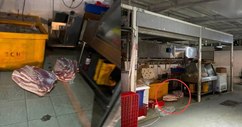 Singapur'un Bedok semtinde yerdeki domuz eti pazarda tartışma yarattı